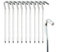 SZXMDKH Piquets de tente - Lot de 10 piquets de 18 cm en métal à haute résistance - Piquets de camping en alliage d'aluminium pour bâche, filet de football, randonnée, voyage et sols durs extérieurs