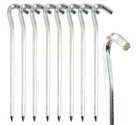 SZXMDKH Piquets de tente - Lot de 8 piquets de 18 cm en métal à haute résistance - Piquets de camping en alliage d'aluminium pour bâche, filet de football, randonnée, voyage et sols durs extérieurs