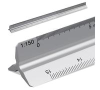 SZXMDKH Règle triangulaire 30 cm Échelle 1:20, 1:25, 1:50, 1:75, 1:100, 1:150, Argenté