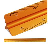 SZXMDKH Règle triangulaire en métal 30 cm pour architectes 1:100, 1:200, 1:250, 1:300, 1:400, 1:500 (cuivre)