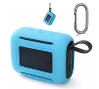 SZZCNOX Coque en silicone pour haut-parleur Bluetooth JBL Go 5, étui de protection avec mousqueton pour JBL Go 5, résistant à la poussière, aux chocs et aux rayures (bleu)