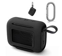 SZZCNOX Coque en silicone pour haut-parleur Bluetooth JBL Go 5, étui de protection avec mousqueton pour JBL Go 5, résistant à la poussière, aux chocs et aux rayures (noir)