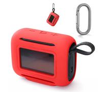 SZZCNOX Coque en silicone pour haut-parleur Bluetooth JBL Go 5, étui de protection avec mousqueton pour JBL Go 5, résistant à la poussière, aux chocs et aux rayures (rouge)