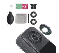 SZZCNOX Kit complet de lentilles de rechange pour caméra d'action Insta360 X5, lentille de protection en verre optique pour Insta360 X5, avec outils de démontage et kit d'outils de nettoyage (2