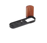 SZZCNOX XT50 Poignée rétro en bois pour Fujifilm, plaque de montage vintage en forme de L, cadre en métal, plaque L à dégagement rapide pour Fujifilm XT50 Accessoires d'appareil photo (Noir)