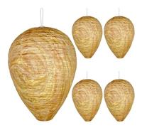 SZZETK 5 Pièces De Nid De Guêpe Artificiel, Suspension Wasp Nest, Guêpes Factice, Wasp Nest Decoy, Les Maisons et Les Jardins Pour se Défendre Contre Les Guêpes