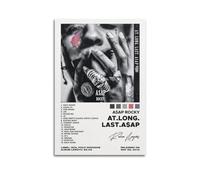 Szzmyo ASAP Rocky Posters at Long. Last. Poster d'album ASAP - Impression sur toile moderne et esthétique - Pour chambre à coucher, salon - 30 x 45 cm - Style sans cadre