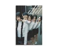 Szzmyo ILLIT Poster sur toile « Super Real Me » - Impression sur toile moderne et esthétique - Pour chambre à coucher, salon, salle de bain, salle de classe - 60 x 90 cm - Sans cadre