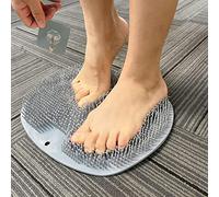 SZZYXD Tapis de douche exfoliant pour les pieds - Fixation murale - Ventouses - Pour une utilisation dans les tasses de douche - Pour homme et femme (gris)