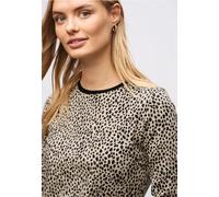 Street One 3228335 T-Shirt en Tricot Leo, Beige Sanded, 48 Femmes