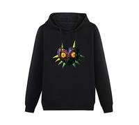 T-33B Comfortable Majora's Mask Owl Poster Hoody Unisex Ptinted Hoodies Long Sleeve Men's Hooded with Pocket Black L