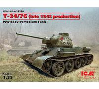 T-34/76 (Late 1943 Production), WWII Soviet Medium Réservoir 1:3 5 Plastique