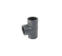 T? 90? Femelle / Femelle / Femelle avec d?rivation centrale taraud?e en PVC - ? A: 20mm ? B: 1/2