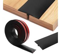 T Barre de Seuil Adhesive, 5 cmx3 m Seuil de Porte Adhesif PVC Profilé de Transition Autocollant,Profilé de Transition Joindre Espaces de Sol pour les Sols en Bois,Les Espaces Entre les Carreaux, Noir