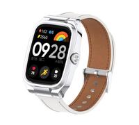 T-BLUER Bracelet compatible avec Xiaomi Redmi Watch 4,Bracelet en Cuir de Remplacement Accessoires de Poignet avec Cadre Métallique pour Redmi Watch 4 Smartwatch Blanc
