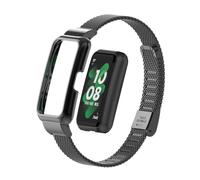 T-BLUER Bracelet de rechange en acier inoxydable compatible avec Huawei Band 8,avec cadre en métal pour Huawei Band 7/8 Noir