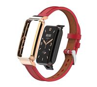 T-BLUER Compatible avec Xiaomi Mi Band 7 Pro Bracelets,Mi Smart Band 7pro Accessoires de Bracelet en Cuir de Remplacement avec Cadre en Métal pour Mi Band 7 Pro Intelligent Bracelet,Rouge