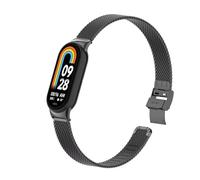 T-BLUER Compatible avec Xiaomi Mi Smart Band 8 Bracelet,Mi Band 8 bracelet de remplacement en acier inoxydable accessoires pour Xiaomi Smart Band 8 tracker d'activité Noir