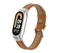 T-BLUER Compatible avec Xiaomi Mi Smart Band 8 Bracelet,Mi Band 8 bracelet de remplacement en cuir pour Xiaomi Smart Band 8 tracker d'activité Marron