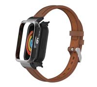 T-BLUER Compatible avec Xiaomi Redmi Watch 2 Lite Bracelets,Accessoires de Bracelet en Cuir de Remplacement avec Cadre en Métal pour Xiaomi Redmi Watch 2 Lite Fitness Tracker,Marron