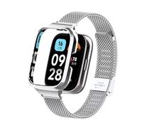 T-BLUER Compatible avec Xiaomi Redmi Watch 3 Active Bracelet,Bracelet de Remplacement en Acier Inoxydable pour Redmi Watch 3 Active Montre Intelligente,Argent