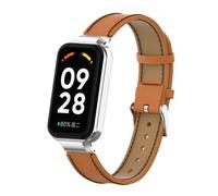 T-BLUER Redmi Smart Band 2 Bracelet,Redmi Band 2 Bracelet de Remplacement en Cuir avec Armature Métallique pour Xiaomi Redmi Band 2 Marron