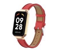 T-BLUER Redmi Smart Band 2 Bracelet,Redmi Band 2 Bracelet de Remplacement en Cuir avec Armature Métallique pour Xiaomi Redmi Band 2 Rouge