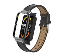 T-BLUER Redmi Smart Band Pro Bracelet,Bracelet de Remplacement en Cuir avec Armature Métallique pour Xiaomi Redmi Smart Band Pro,Noir