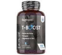 T-Boost 180 Comprimés Vegan pour 3 Mois, avec 10 Vitamines et Minéraux pour Hommes - Enrichi en Maca, Fenugrec, Acide D-aspartique, Zinc, Magnésium, Vit A, D3 et Sélénium, sans Stéarate de Magnésium