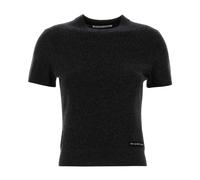 T by Alexander Wang - T-shirt en laine à manches courtes - Femme - Pulls - Gris - Taille: 42 FR