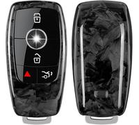 T-carbon Porte-clés en fibre de verre véritable compatible avec Mercedes Benz C300 CLA GLB CLS580 GLE 43 GLC300 2016-2023 2024, noir forgé