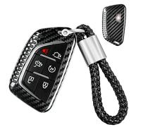 T-Carbon Real Carbon Fiber Key Fob Cover Keychain Compatible with Cadillac Escalade CT4 CT5 Premium Luxury, Key Fob Case Shell Protector Fits for Cadillac CT4 V CT5 Sport,Black