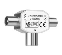 T-Coupling Antenna Splitter, Antenna Coaxial Splitter 1 Female Input and 2 Male Outputs,T Type Connector Plug To RF Coax Antenna Adapter