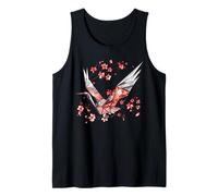 T de Grue à Couronne Rouge en Origami Japonais pour Les Fans Débardeur