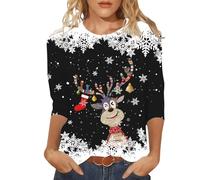 T décontractée à Manches Courtes et col Rond orné d'un imprimé Festif pour Les fêtes et Le Quotidien Version féminine Pratique et Tendance sur lequel Vous Pouvez Compter (Black, XXXL)