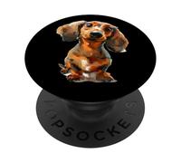 T drôle de promeneur de Chien Teckel à Poil Court pour Les PopSockets PopGrip Adhésif