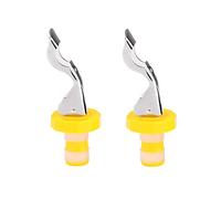 T&F Lot de 2 bouchons à levier en acier inoxydable/plastique pour bouteille de vin, Bouchon jaune.