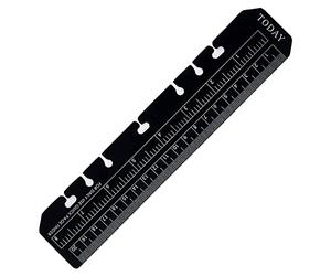 T&F Règle/marque-page A5 noir - 22 cm x 4,5 cm Règle flexible en plastique