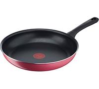 T-FAL B55906 Poêle à frire 11,0" (28 cm), compatible avec les cuisinières à gaz, poêle à frire rouge canneberge, antiadhésive, rouge