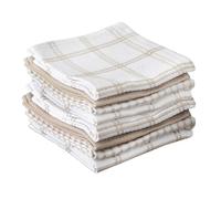 T-FAL Lot de 8 torchons gaufrés de qualité supérieure, très absorbants, Super Doux et durables, 100% Coton, pour Laver la Vaisselle, Sable (30,5 x 33 cm)