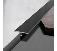 T Garniture De Séparation Plate丨bande Transition Métallique Pour Sol, Pour Jointer Les Joints Entre Les Planches Stratifié Et Les Carreaux(Noir,2 * 270cm(3pcs*90cm))