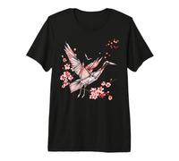T Grue à Couronne Rouge en Origami Japonais pour Grue du T-Shirt Haut de Gamme