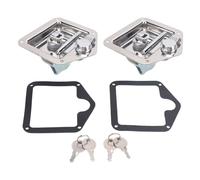 T Handle Tool Box Lock 2 Pack | 304 Stainless Steel Folding Latch with Keys | Weatherproof Toolbox Handle for RV/Trailer/Truck | 124x120x67mm Easy Install