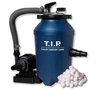 T.I.P. Filtration Piscine 15 M³ - Doseur Chlore Intégré, Boules Filtrantes Incluses, Système 2 en 1 Haute Efficacité, Débit 4000 l/h, Entretien Facile