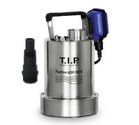 CONSEIL Pompe submersible de drainage de piscine - acier inoxydable, 6 000 l/h, aspiration plate, hauteur de refoulement 6 m, clapet anti-retour, FlatOne 6000 IX 30440