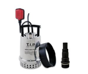 T.I.P. SaltOne 1600 I-PX DUO Pompe Submersible d'Eau Salée Convient aux Lessives Débit 16000 l/h Thermorésistant à 50 °C Hauteur de Refoulement 10 m en Acier Inoxidable Couleur Noir Rouge Argent