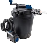 T.I.P. TFP 15000 UV 13 Kit de Filtration sous Pression pour Bassins Polyamide Débit 4500 l/h Volume d'Étang 15000 l Puissance 80 W Rétrolavage avec 3 Éponges Filtrantes et Lampe UV-C Couleur Bleu Noir