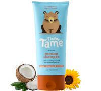 T is for Tame Shampoo - Shampooing 3 en 1 doux mais efficace qui nettoie, revitalise et démêle les cheveux en un seul geste. À base d'huile de noix de coco et d'huile de tournesol. 200 mL