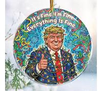 T It's Fine. I'm Fine. Everything is Fine 1 - Décorations de Noël - Décorations de Noël - Acrylique 9,1 cm - Ornements amusants pour sapin de Noël - Idées cadeaux rigolos