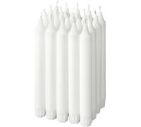 T JUBLA Lot de 20 bougies chandelier élégantes non parfumées Blanc 22 mm x 19 cm Durée de combustion 6 heures